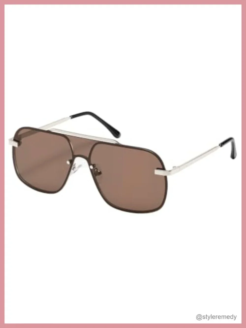 Frameless Shield Sunglasses Women One-Piece Square UV400 Metal Frame